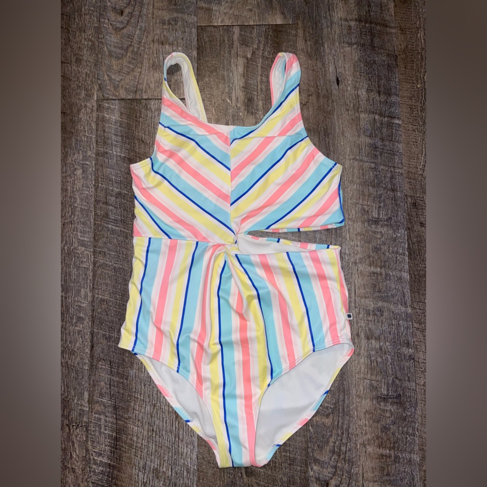 Lucky Brand Junior Swimsuit Striped One Piece Size Xl/16  Clean